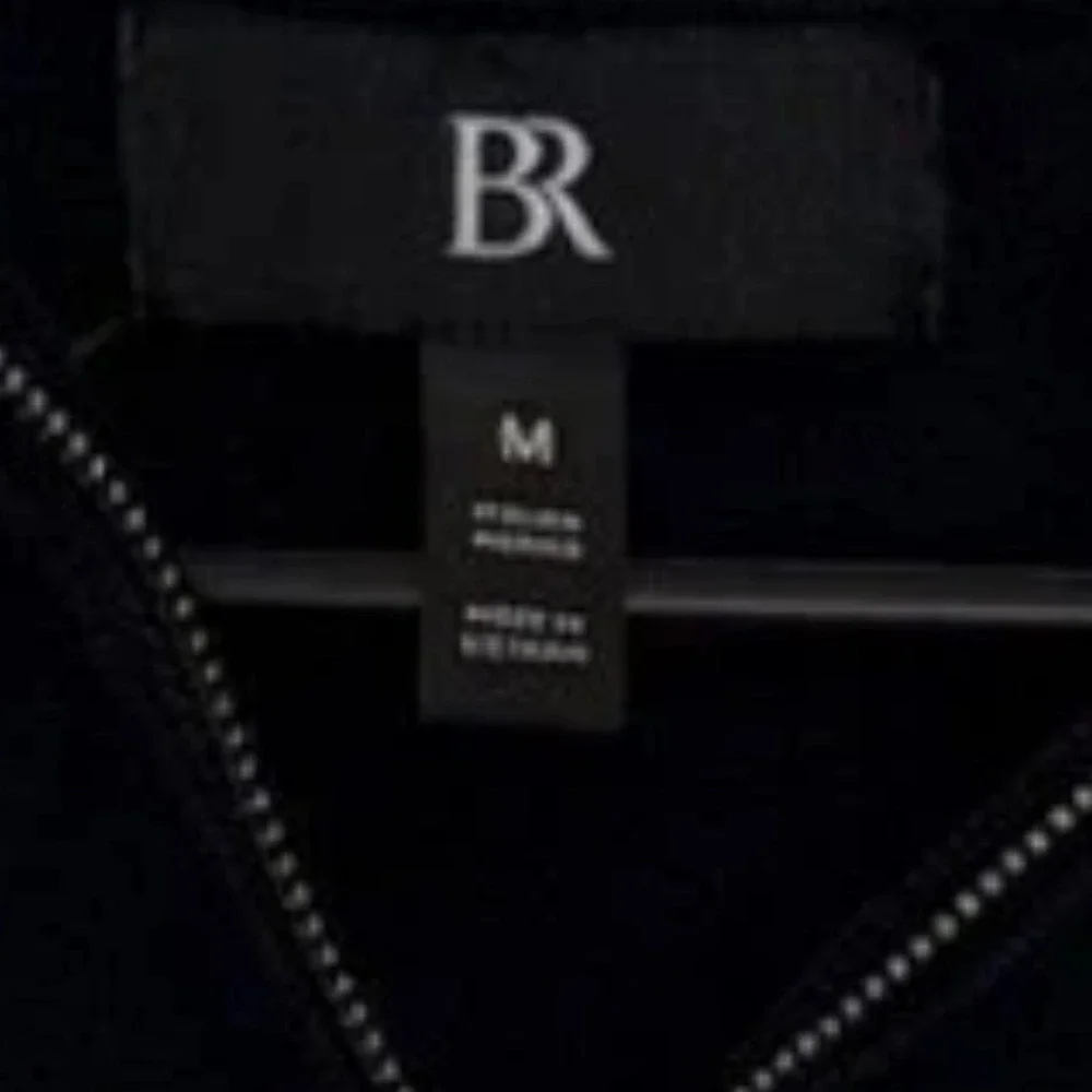 BR Italian Quarter Zip Men'sSweater Navy Medium 100% Merino‎ Extra Fine Wool